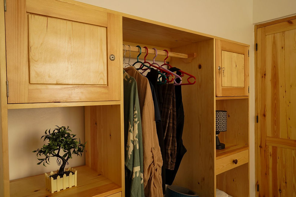 Each room has it's own closet