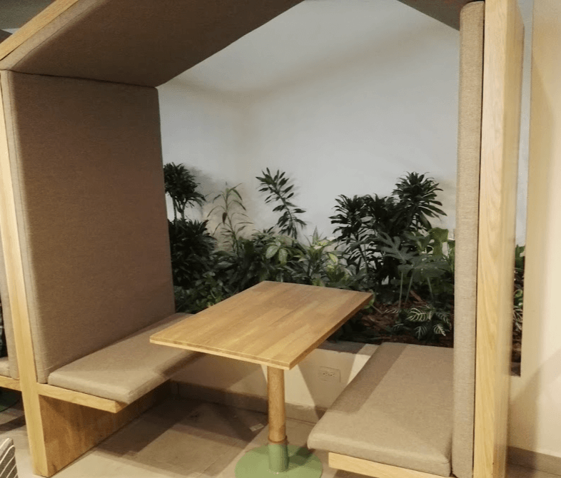 Coworking cafe booth at Semilla cafe