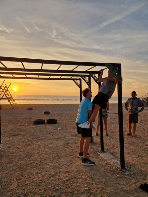 Working out on Tamraght beach