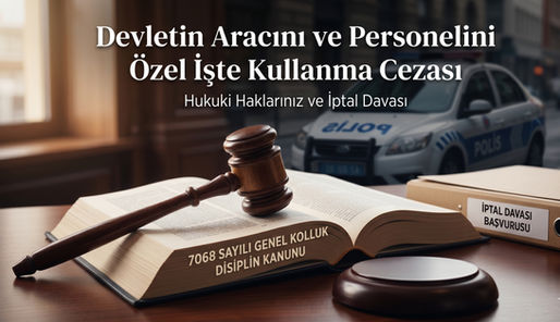 Devletin aracını özel işte kullanmak cezası, 7068 polis ve jandarma aylıktan kesme, üç günlüğe kadar aylıktan kesme, emrinde çalışanları özel işlerinde kullanmak.