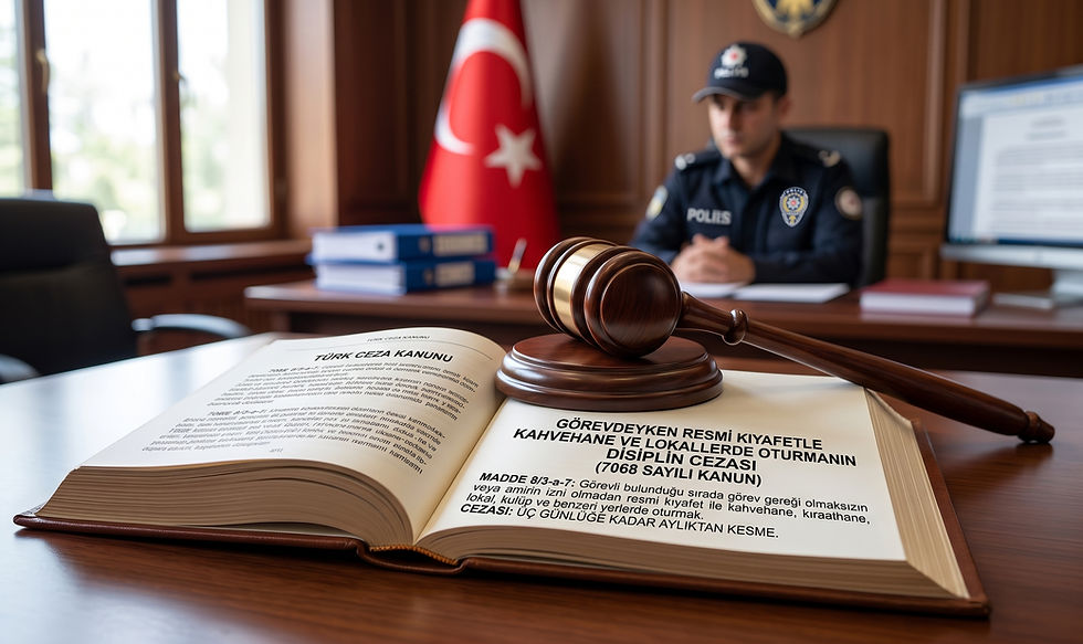 Resmi kıyafetle kahvehanede oturmak, 7068 aylıktan kesme, 7068 polis ve jandarma aylıktan kesme, üç günlüğe kadar aylıktan kesme, 7068 sayılı kanun disiplin cezaları, polis memuru disiplin cezası itiraz.