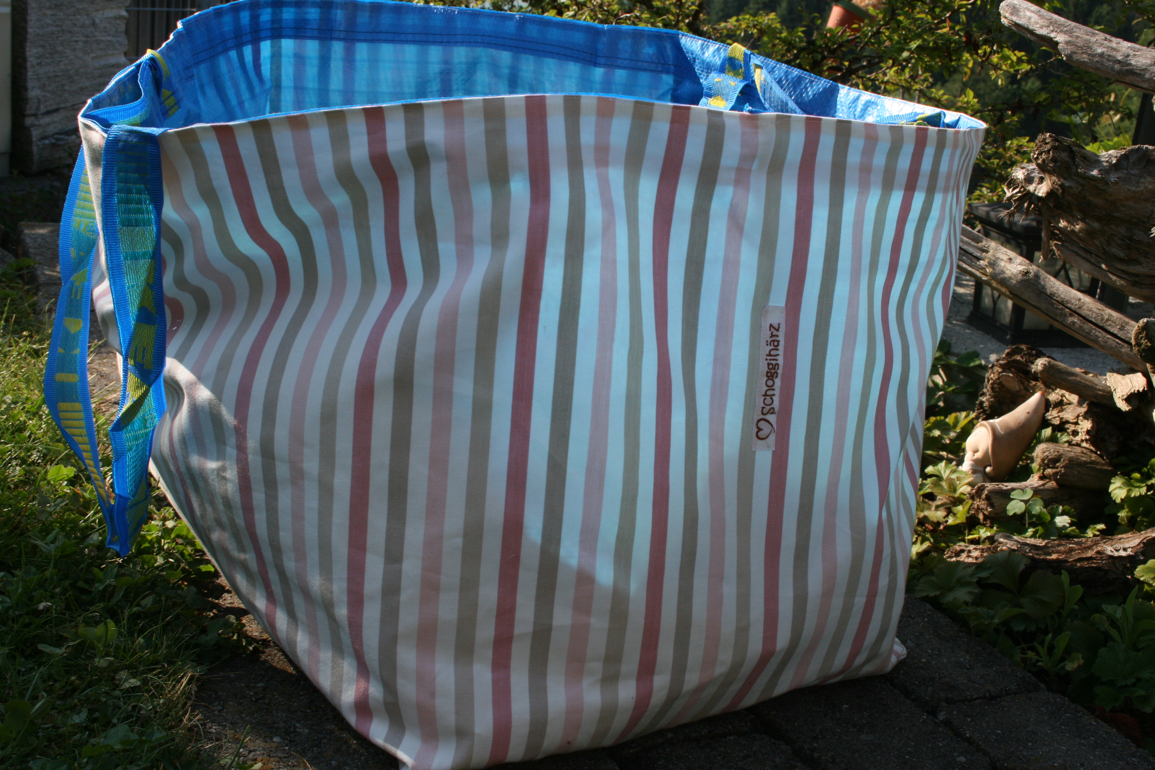 Ikeabadetasche rosa gestreift