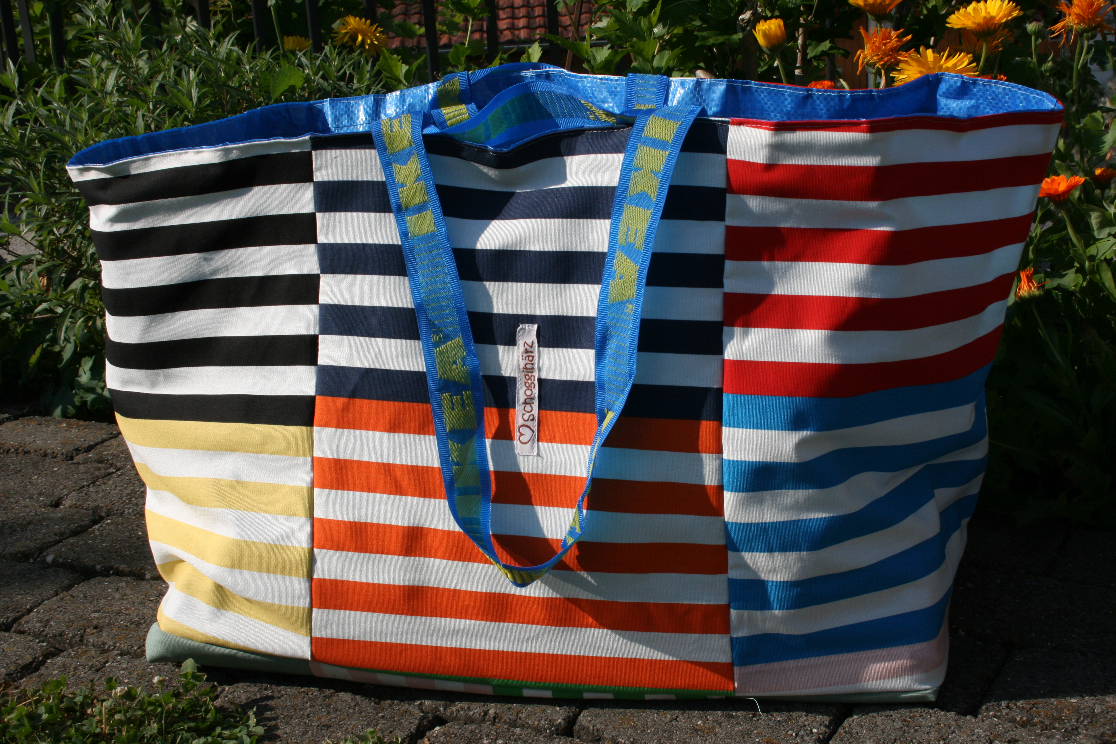 Ikeabadetasche, dünne streifen