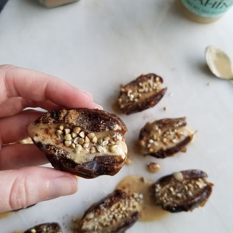Cinnamon Tahini Stuffed Dates