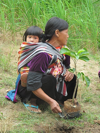 Local tribe women with child