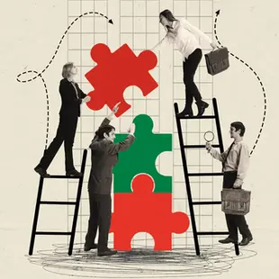 Executivos reunidos em ambiente corporativo analisando desempenho de equipe e indicadores, representando liderança, clareza de metas, direção estratégica e construção de alta performance no ambiente de trabalho