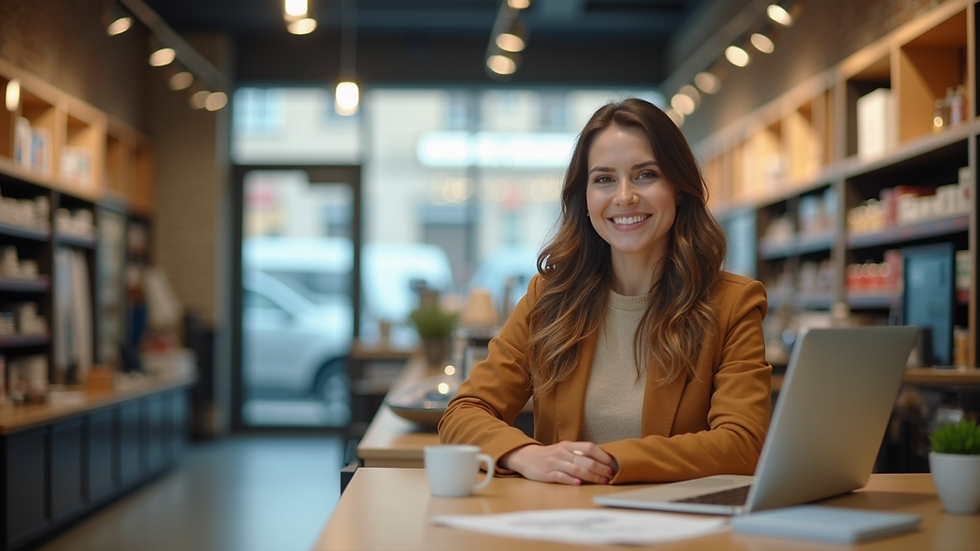 Close-up view of a retail store's customer service desk