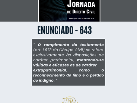 Enunciado 643 - Testamento - Direito Civil