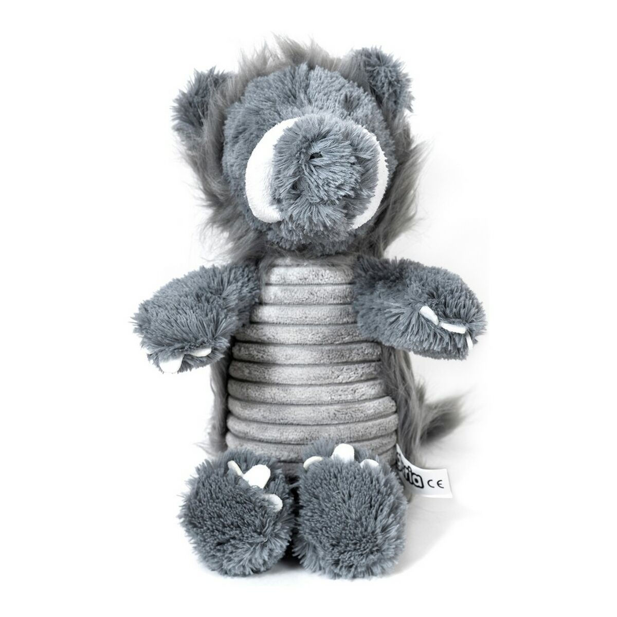 Gloria Monster koseleke med lyd – Grå (20 × 35 cm)