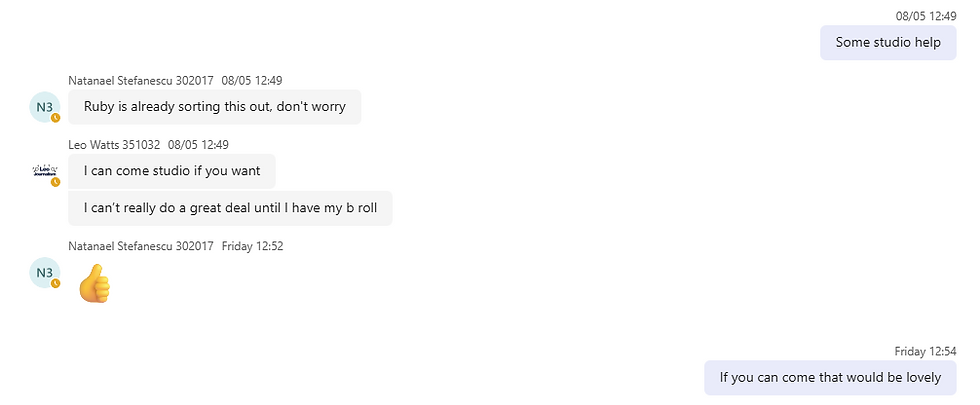 Me asking some of friends for help in the studio