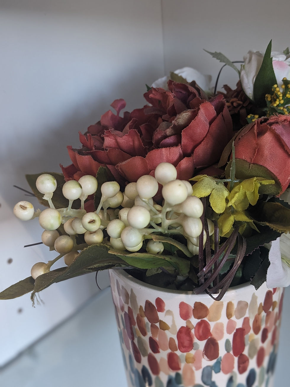Miniature : Fleurs de soie crème et orange