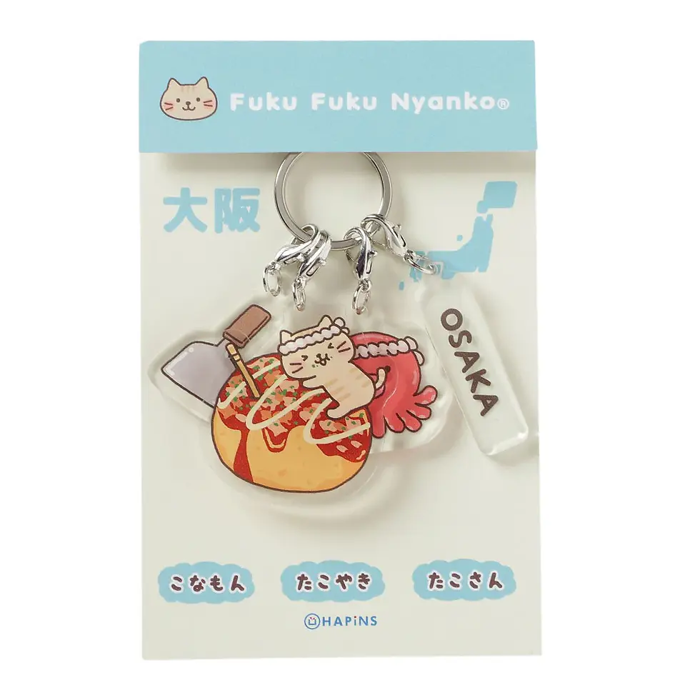 縮圖：Fuku Fuku Nyanko 當地亞克力4連鑰匙扣 (FU0828)