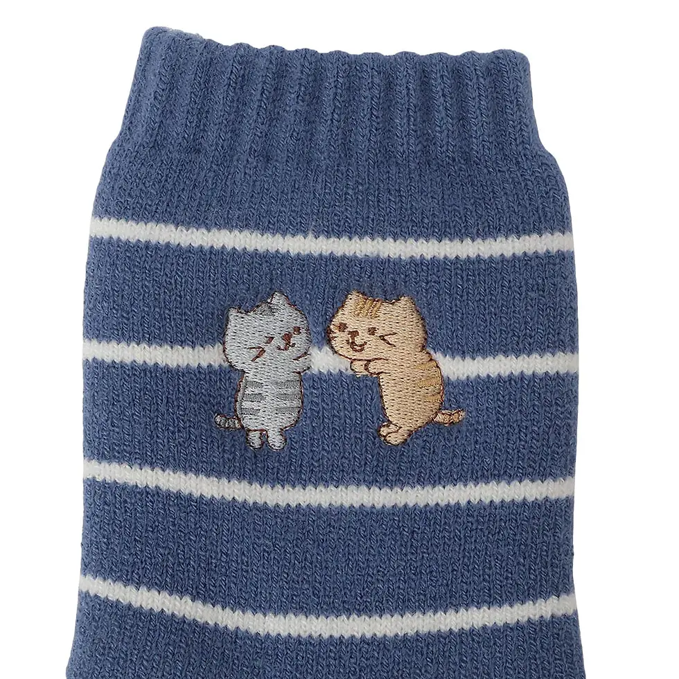 縮圖：Fuku Fuku Nyanko 刺繡內襯起毛襪子(FUS0117)