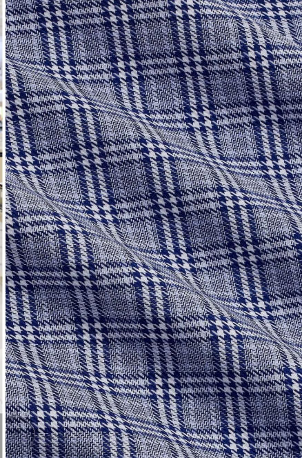 Thumbnail: Navy Trim Fit Cotton Dress Shirt