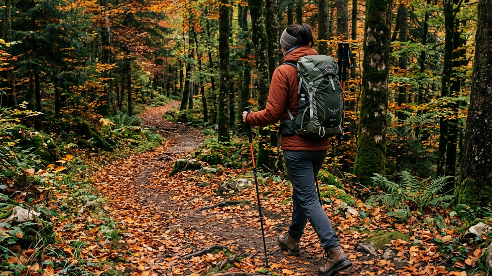 Vue rapprochée sur un sentier forestier dans le Jura