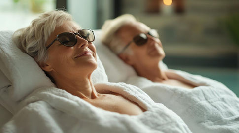 Bain thermal avec jets massants dans un centre montagnard