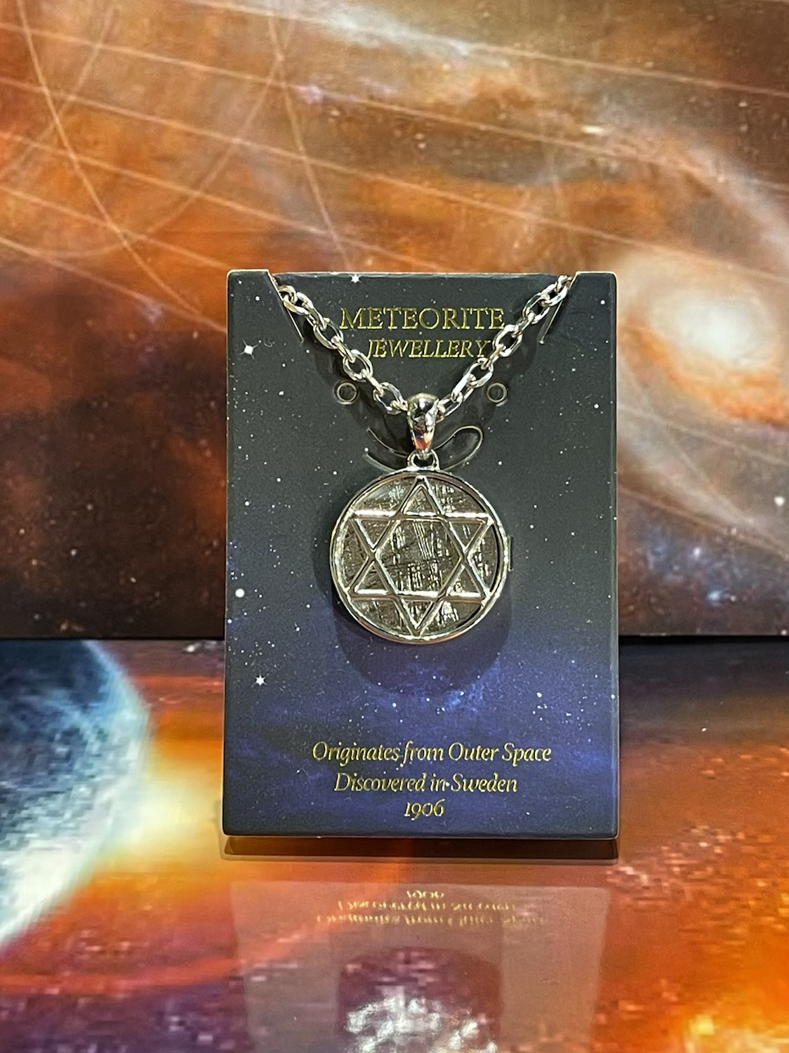 20mm天鐵純銀大衛星吊墜(24吋連精鋼頸鏈)