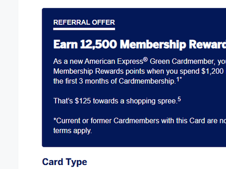 [加拿大信用卡] AMEX Green 免年費信用卡 迎新升級 超低成本賺里數