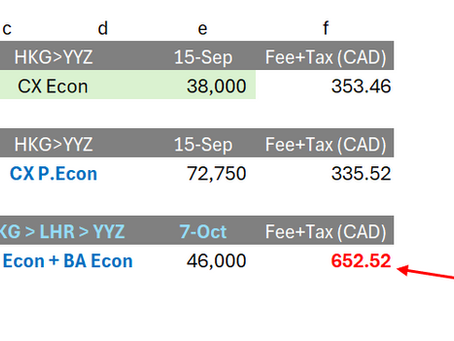 [加拿大信用卡] 多倫多往返香港直航CX Econ機票 用Asia Miles定Avios換比較抵 基礎篇