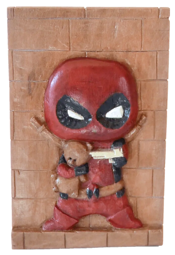 deadpool bois sculpté, fan art deadpool