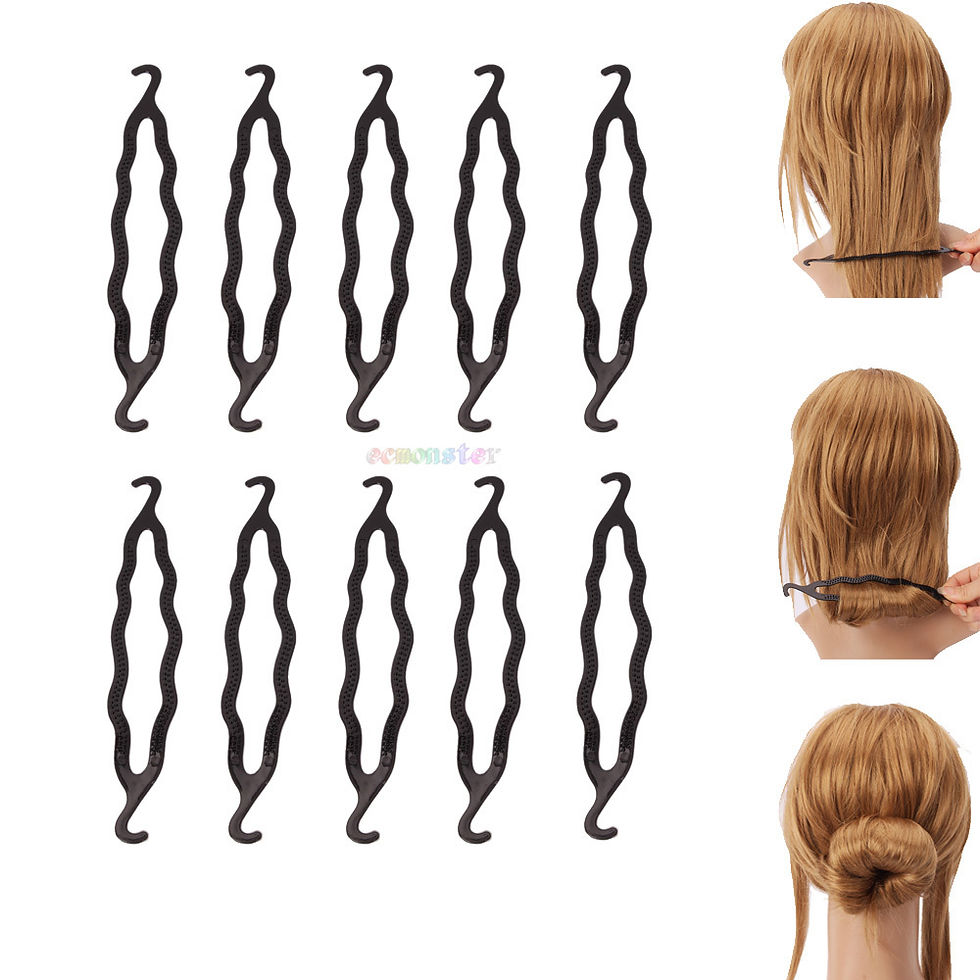 10-X-Black-Hair-Twist-Styling-Clip-Stick-Bun-Maker-Braid-Tool-Free-Shipping-S019