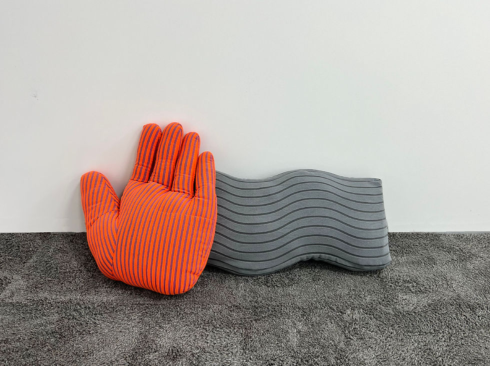 サムネイル： Fabric object "Wavy line"Ash grey