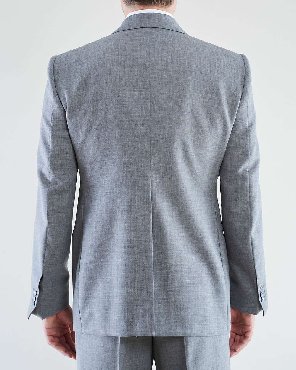 Veste droite en laine froide anglaise grise