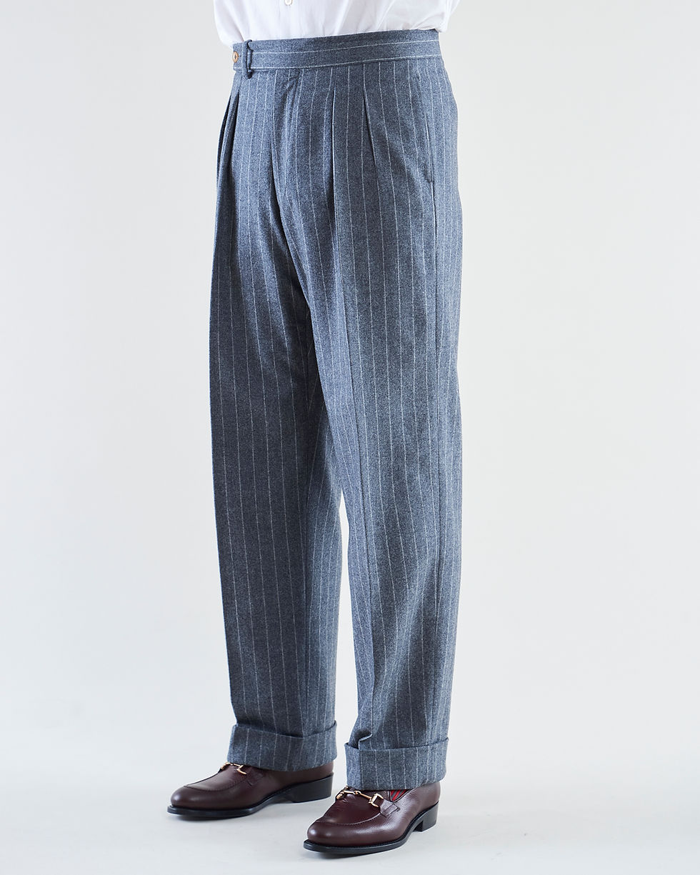 Pantalon en flanelle rayé lourde