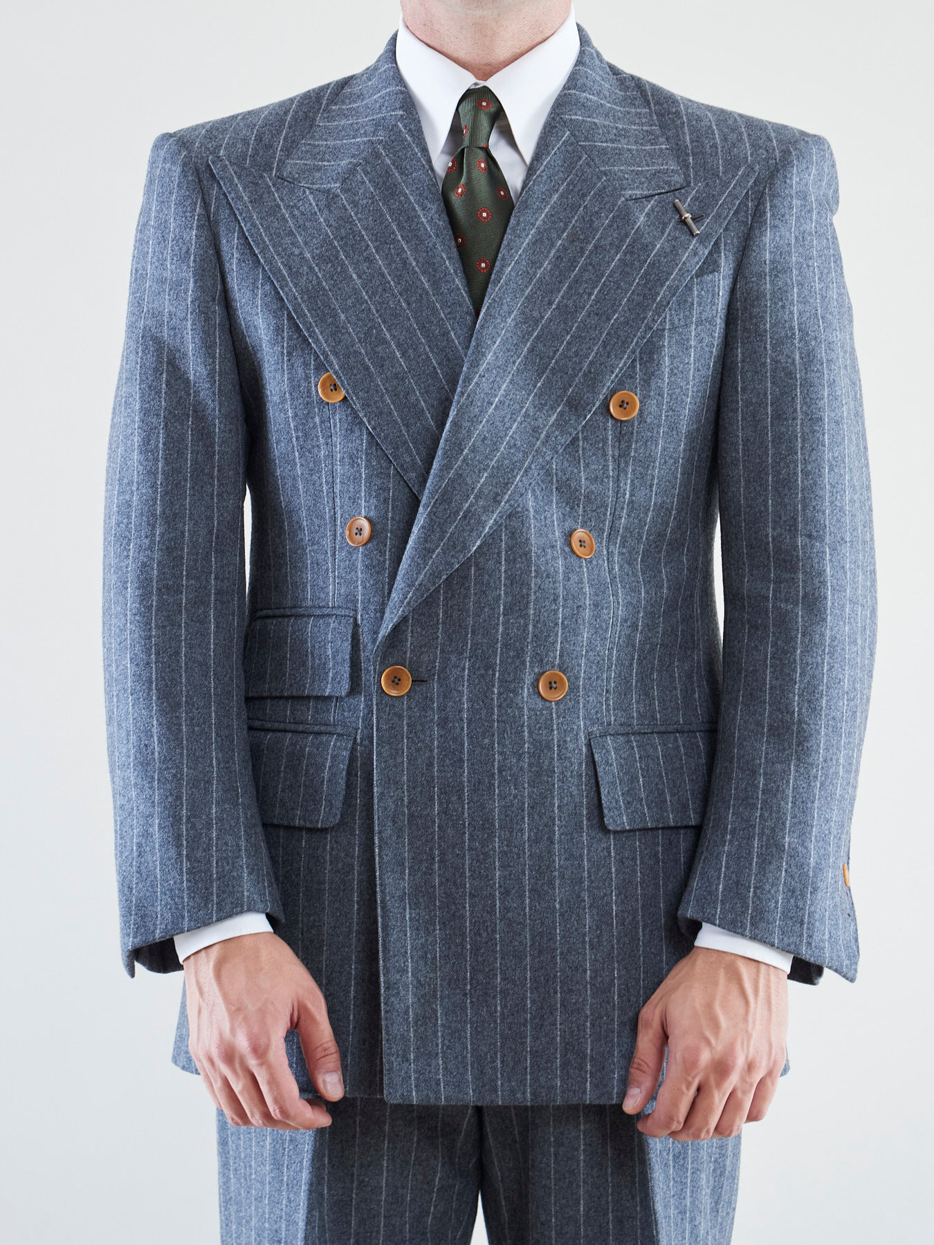 Veste croisée 6x1 en flanelle rayée