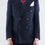 Thumbnail: Double-breasted jacket in navy combed flannel with herringbone pattern