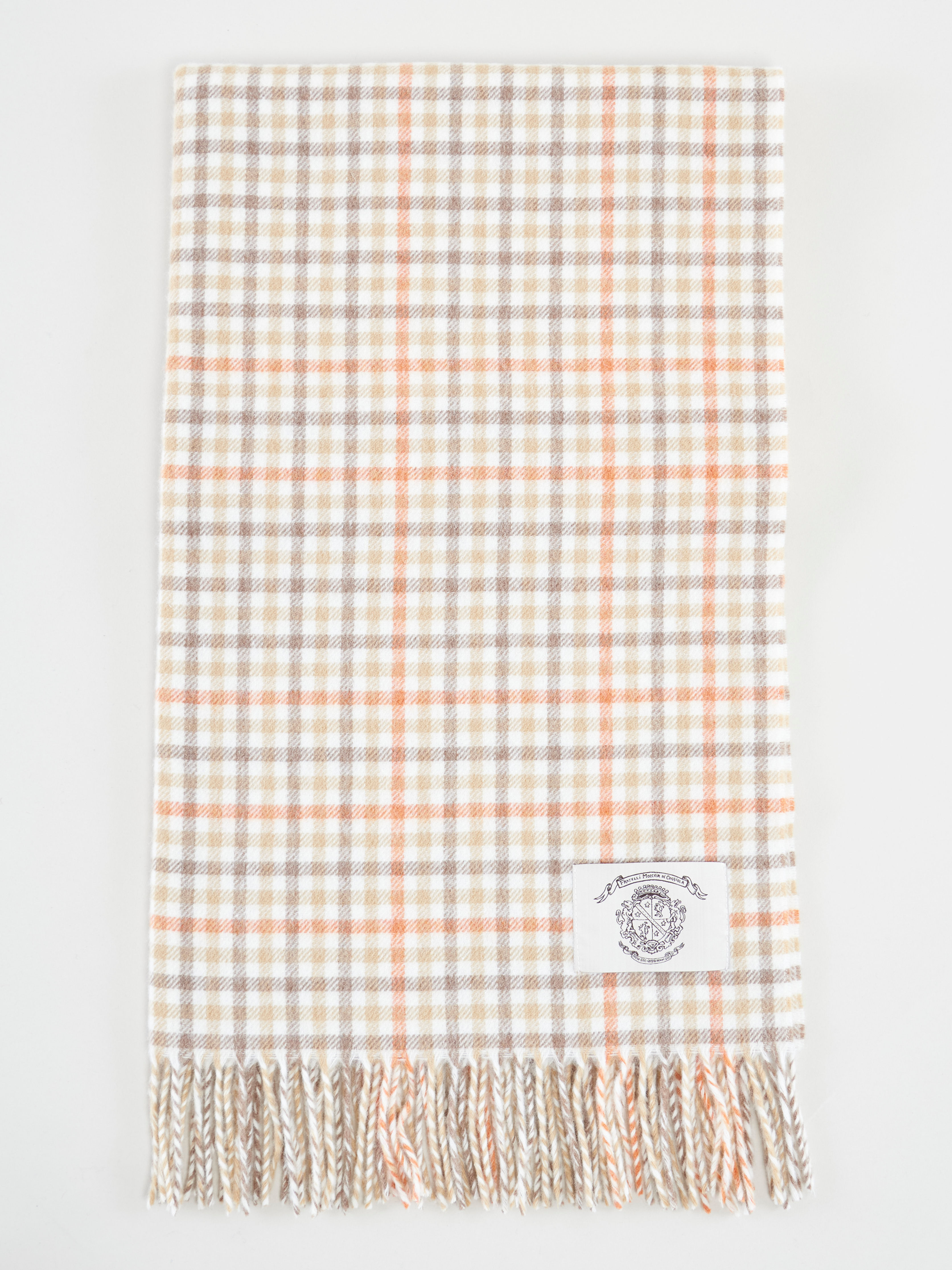 Écharpe en laine mérinos à petits carreaux écossais