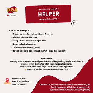 Helper – Program Inklusi 2025 (Disabilitas Fisik Ringan)