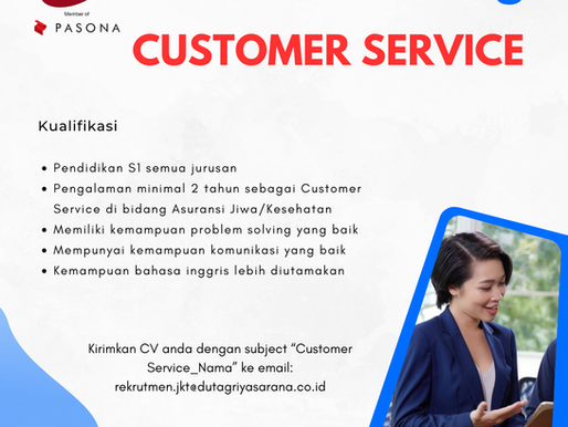Customer Service (Insurance) – Min. 2 Years Experience