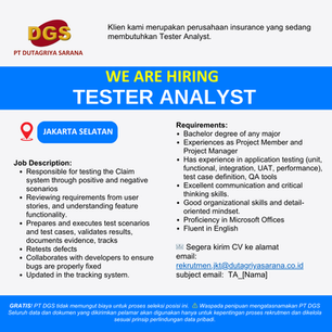 Tester Analyst – Jakarta Selatan