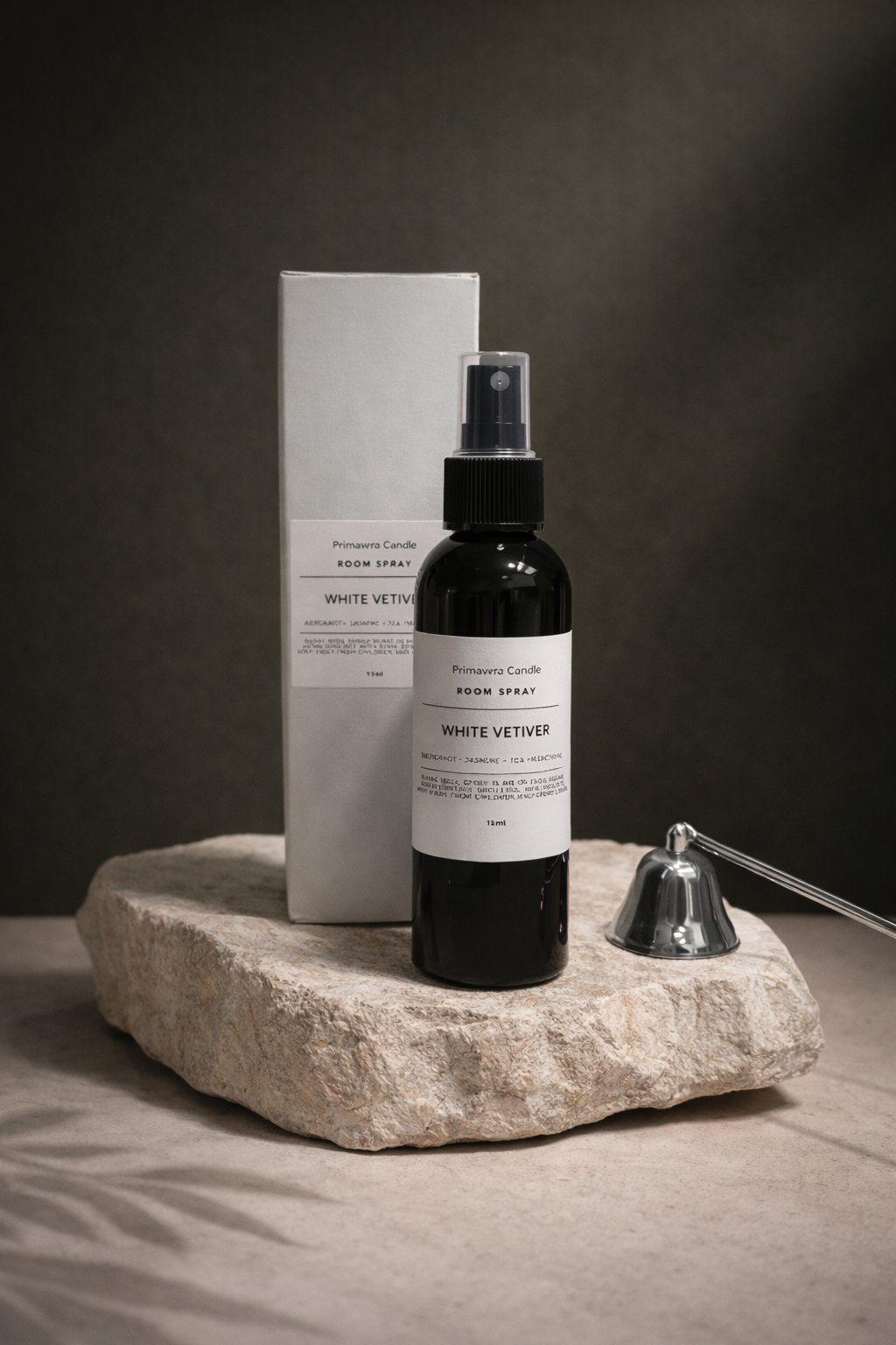 White Vetiver Room Spray bottle with packaging