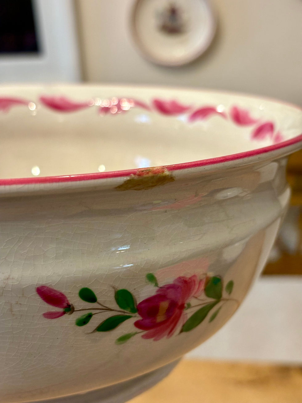 Thumbnail: Vintage hand painted French bowl