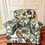 Thumbnail: Antique armchair in Zoffany crewel work fabric