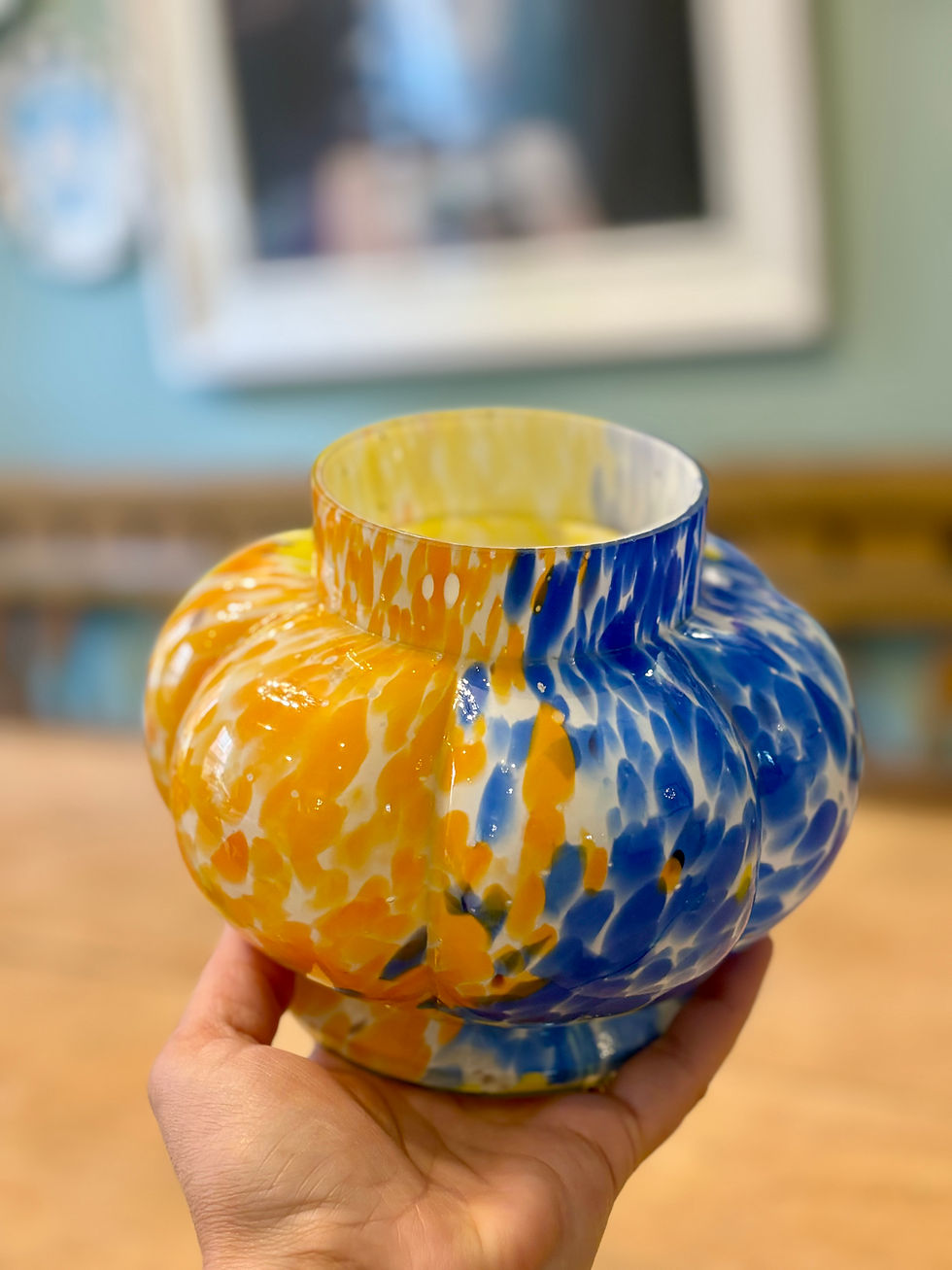 Thumbnail: Bohemian glass flower bowl