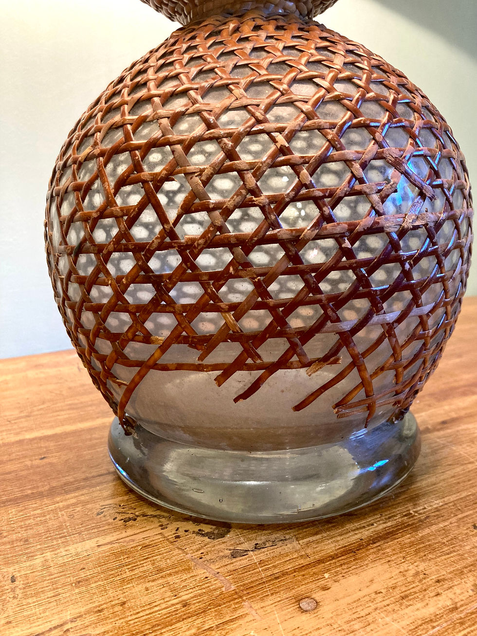 Thumbnail: Antique cane and glass lamp (shade optional)