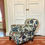 Thumbnail: Antique armchair in Zoffany crewel work fabric