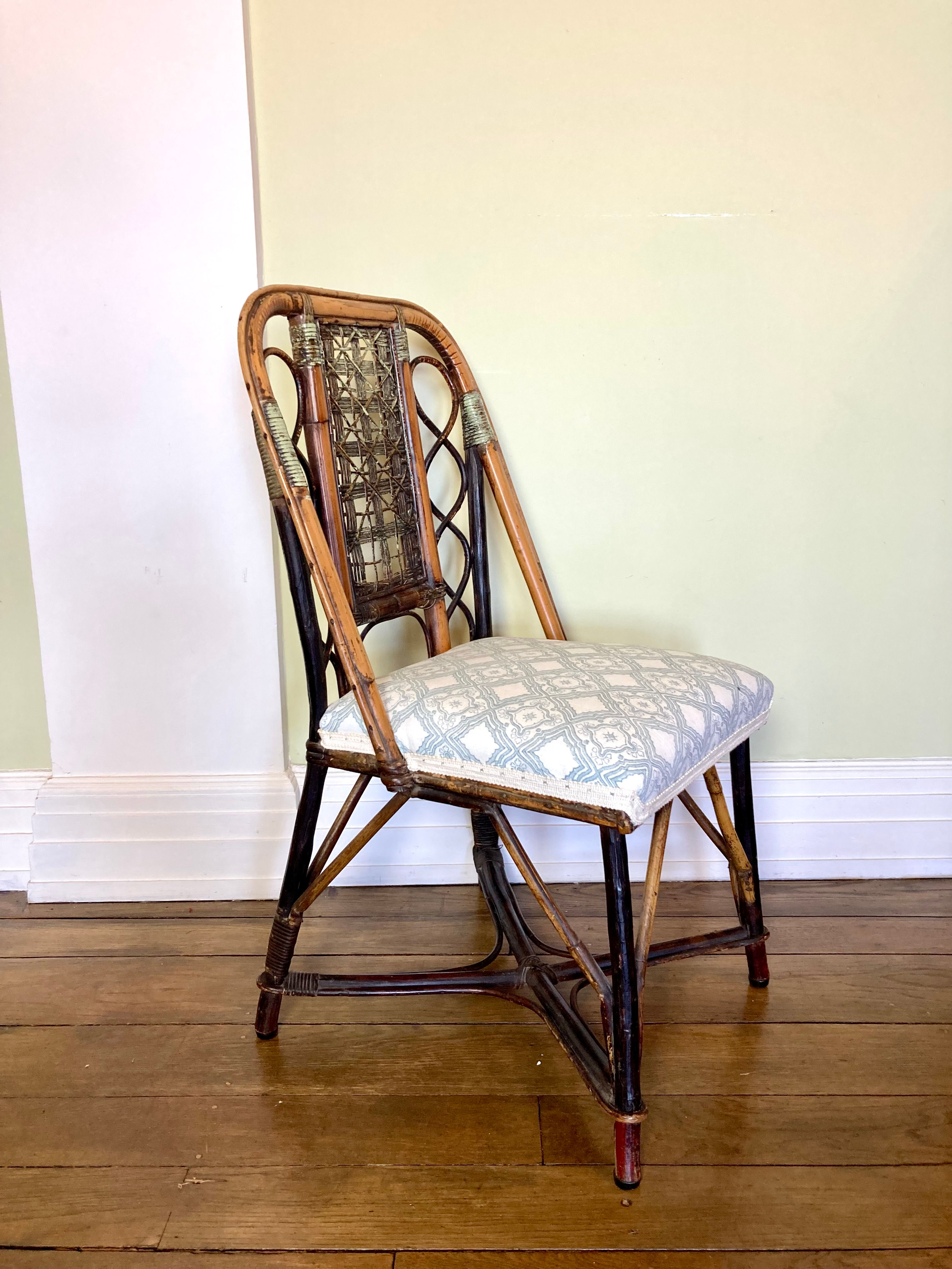 Antique Italian cane backed chair