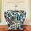 Thumbnail: Antique armchair in Zoffany crewel work fabric