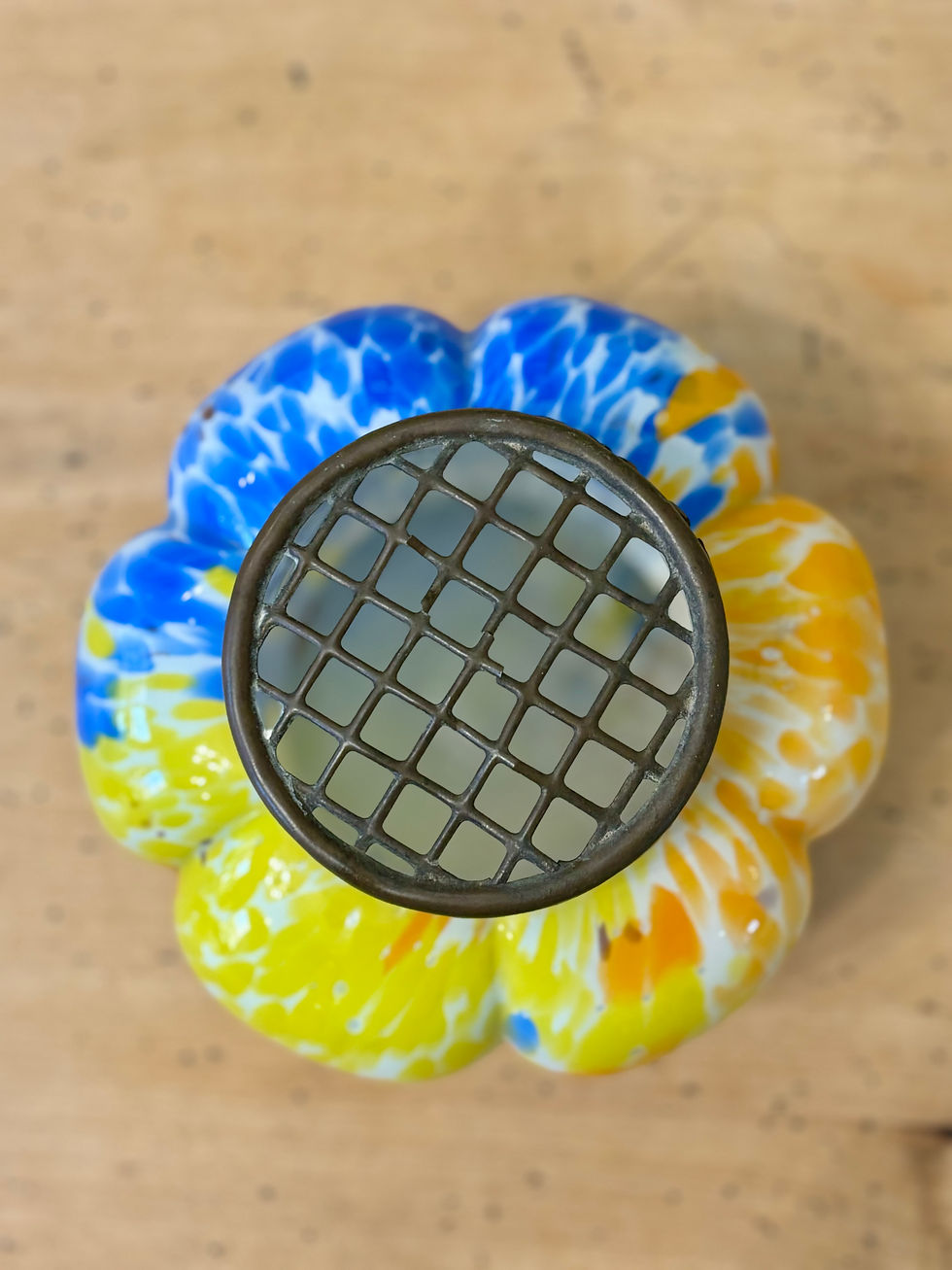 Thumbnail: Bohemian glass flower bowl