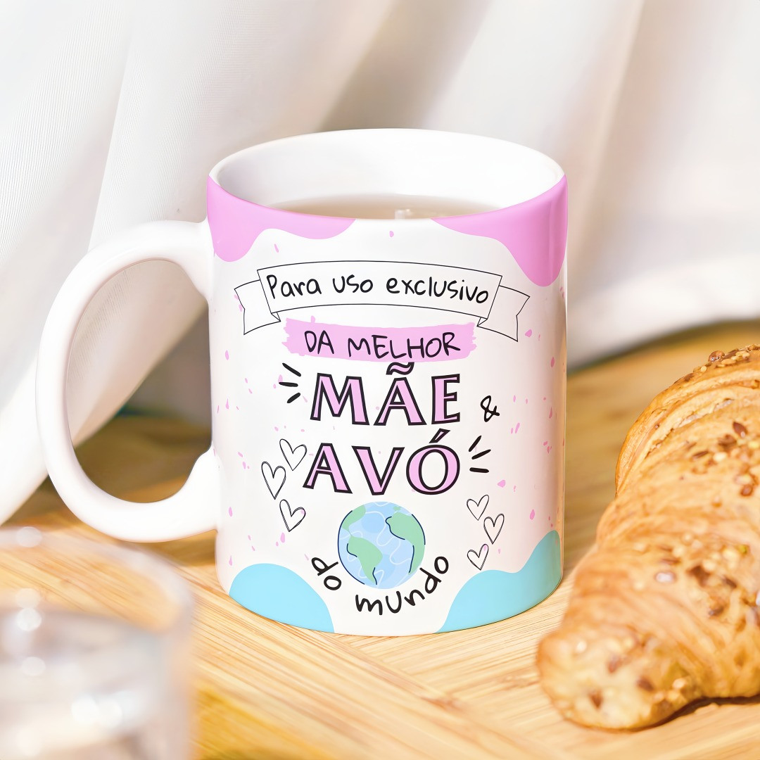 Arte Canecas “Para uso exclusivo da melhor mãe e avó do mundo”