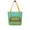 Thumbnail: Green side of Blue-Green Gradient Couch Club Tote featuring a modern couch logo illustration hanging on a wall hook
