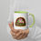 Thumbnail: Seriously Colorful Cool Cat Green Ceramic Mug being held in a model's hands