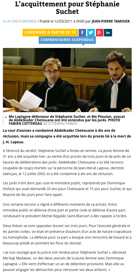 Coups mortels au lac de Bordeaux : 10 ans et un acquittement