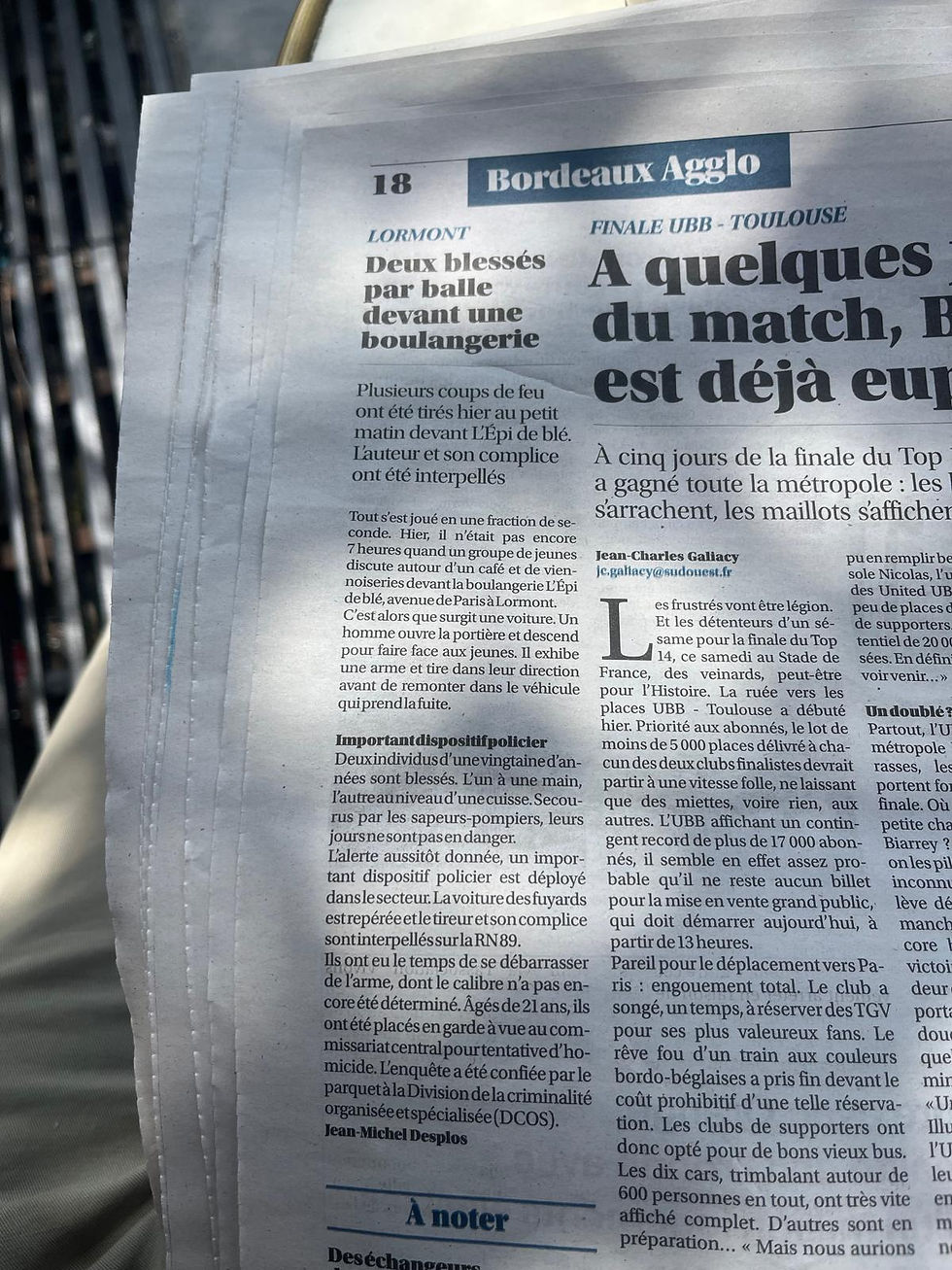 Interpellé après une fusillade à Lormont ayant fait deux blessés, le principal suspect a confié sa défense au Cabinet Plouton. Une instruction criminelle est en cours.