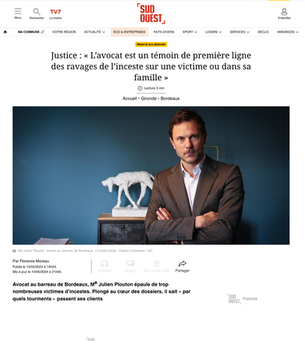 "L'avocat est en première ligne pour témoigner des conséquences dévastatrices de l'inceste sur une victime ou au sein de sa famille."