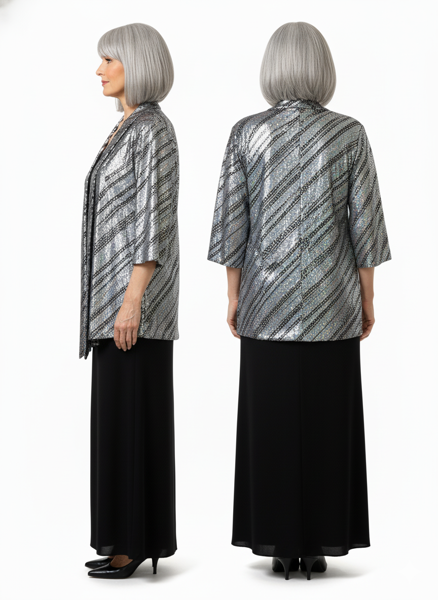 Starlight Shimmer Sequin Jacket Band and Side View